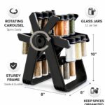 🌿 Mbajtëse Erëzash 360° - Me 18 Kavanoza Xhami (Rrotulluese) - Figura 8