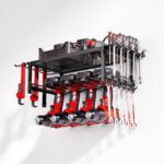 🛠️ Organizues Veglash për Mur - Raft Metalik 2 Shtresor me Mbajtëse për Drill (60 cm)