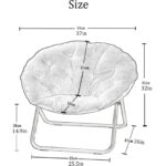 🪑 Karrige Moderne Relax - Saucer Chair me Lesh Artificial (Foldable, Grey) - Figura 5