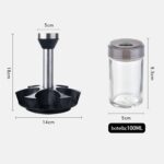 🧂 Raft Rrotullues për Erëza - Set me 6 Kavanoza Qelqi (360°) - Figura 4