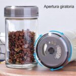 🧂 Raft Rrotullues për Erëza - Set me 6 Kavanoza Qelqi (360°) - Figura 3