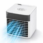 ❄️ Mini Air Cooler Portativ – Ftohës Ajri me Ujë & Akull (7 Ngjyra LED)