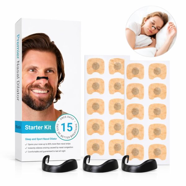 Nasal Dilator Starter Kit 15 Copë + 4 Dilatorë të Ripërdorshëm (Anti Gërhitje & Frymëmarrje më e Lirë)