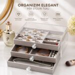 Kuti Elegante për Bizhuteri 3 Nivele - Jewellery Organizer Stil Luksoz 💎✨ - Figura 3