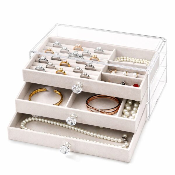 Kuti Elegante për Bizhuteri 3 Nivele - Jewellery Organizer Stil Luksoz 💎✨