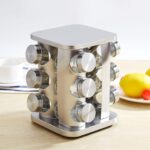 Organizues Erëzash Rrotullues me 12 Kavanoza - Spice Rack 360° prej Çeliku Inox (Silver) 🧂✨ - Figura 5