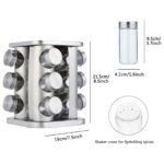 Organizues Erëzash Rrotullues me 12 Kavanoza - Spice Rack 360° prej Çeliku Inox (Silver) 🧂✨ - Figura 3