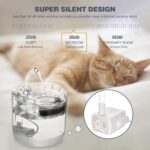 💧🐾Automatik Dispenser Uji për Kafshë 1.8L - Cat & Dog Water Fountain me Filtrim & Pompë Silent (Transparent) - Figura 5