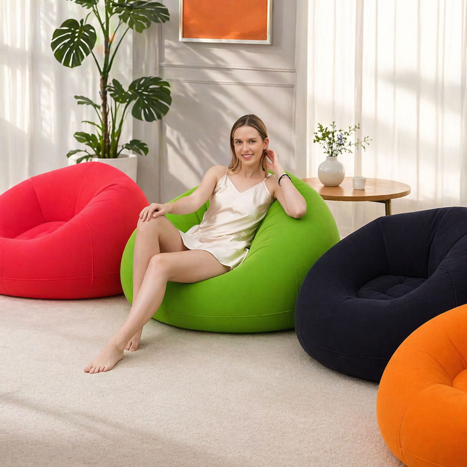 🛋️ Inflatable Air Sofa - Karrige Portative Komode me Mbështetje të Plotë ✨ - Figura 3