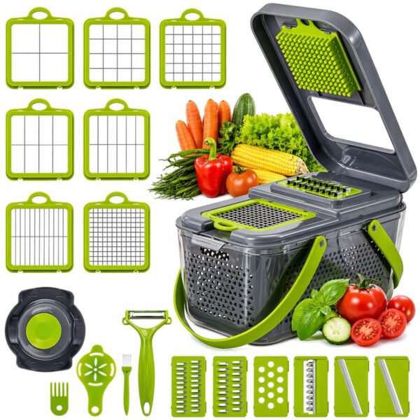 🥗 Veggie Slicer 22 në 1 - Prerëse Profesionale për Perime & Fruta (Multifunctional)