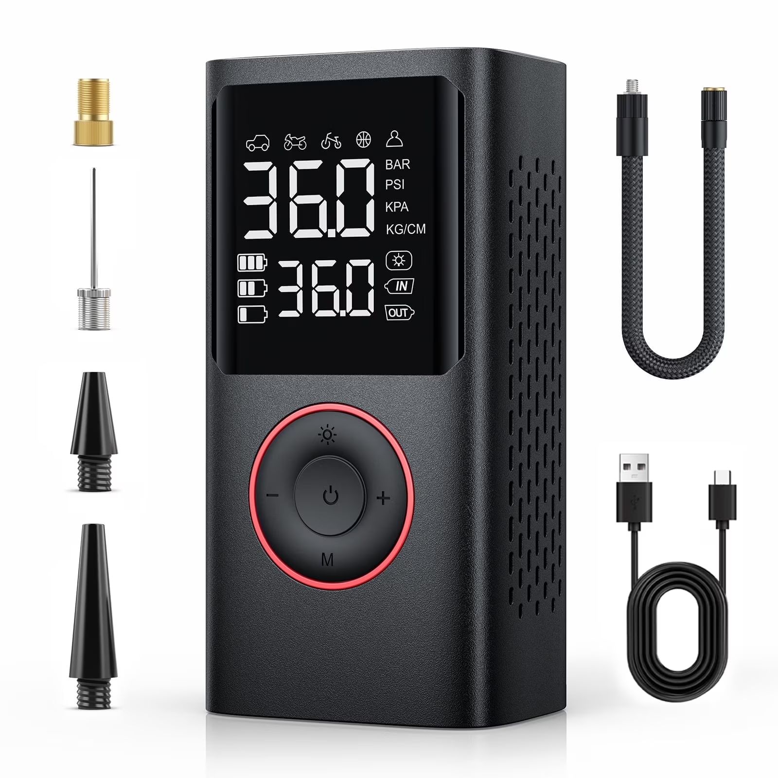 🚗 Cordless Tire Inflator – Kompresor Ajri Portativ (Rechargeable) 🔋 - Figura 2