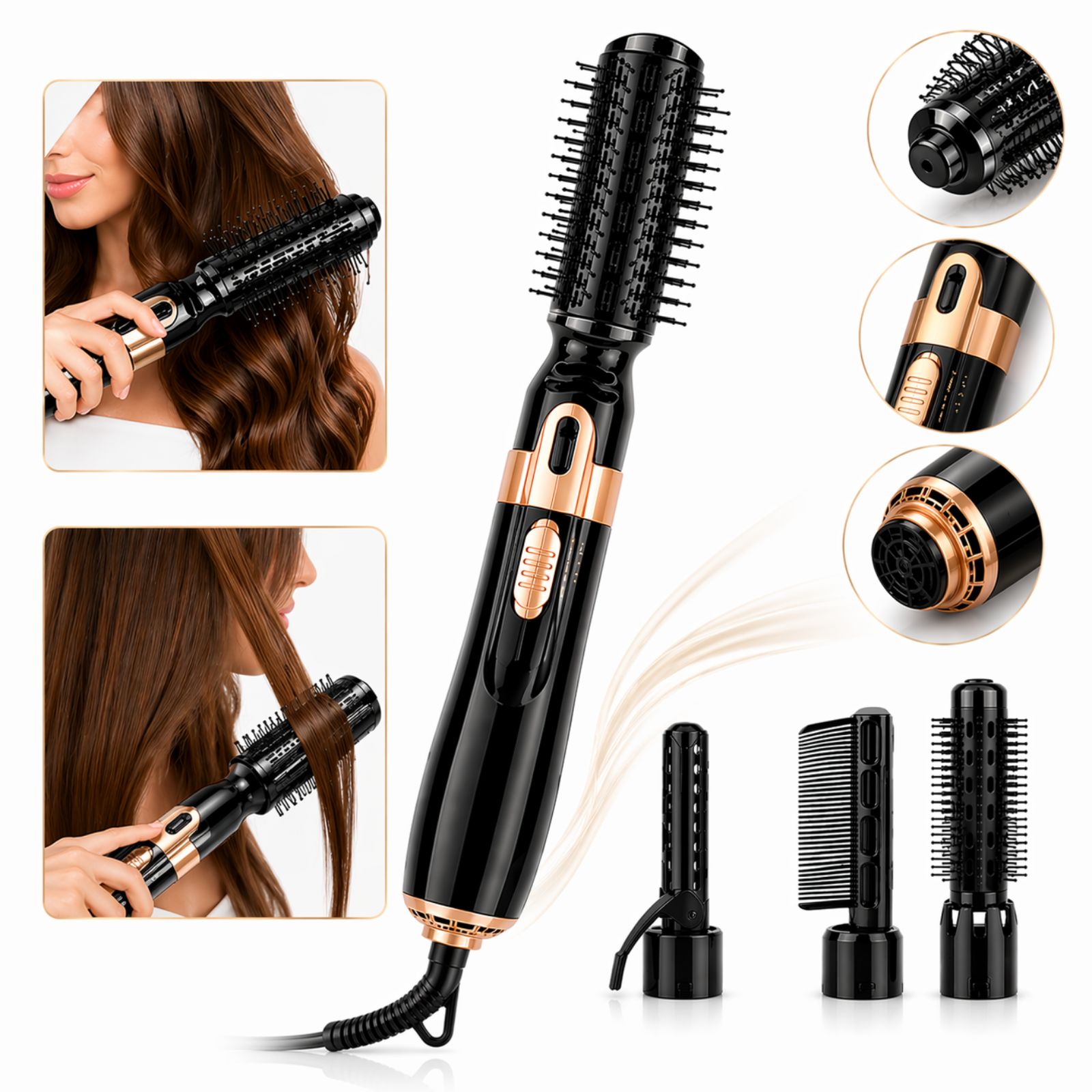 💇‍♀️ 4 në 1 Hot Air Styler - Tharëse, Drejtuese, Kaçurrela & Brush në Një - Figura 6