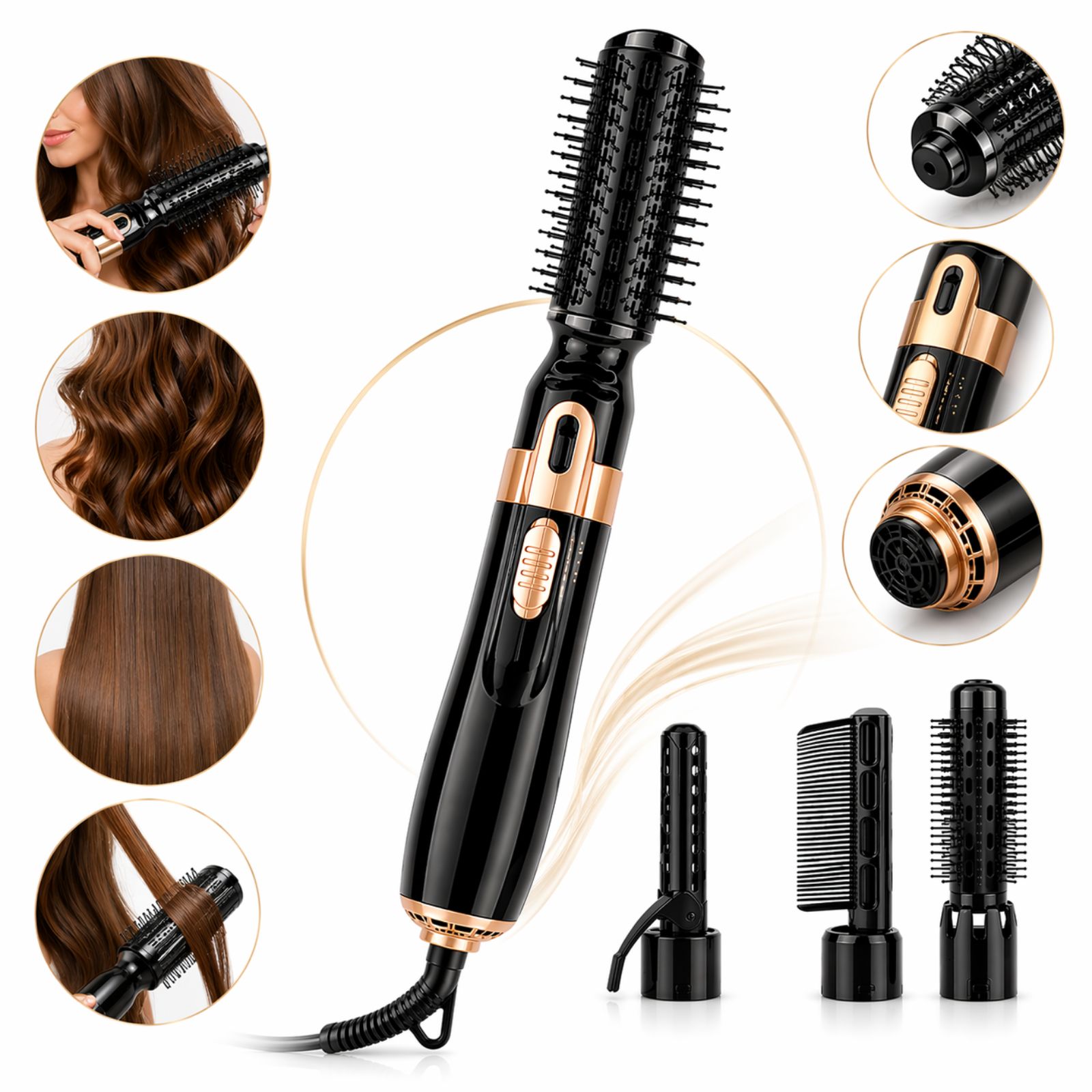 💇‍♀️ 4 në 1 Hot Air Styler - Tharëse, Drejtuese, Kaçurrela & Brush në Një - Figura 5