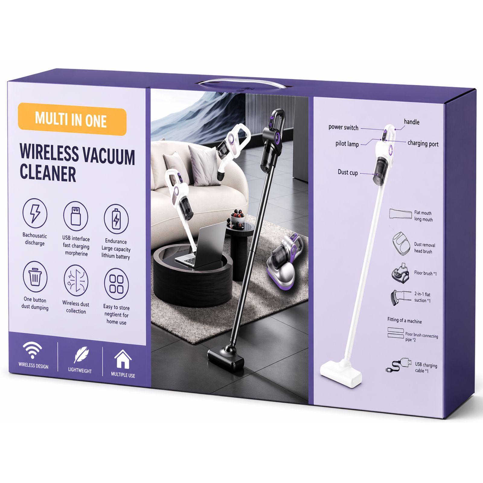 🧹 Wireless Vacuum Cleaner 3 në 1 – Fshesë Elektrike Pa Tel me Filtrim të Avancuar - Figura 4